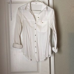 White linen button down
